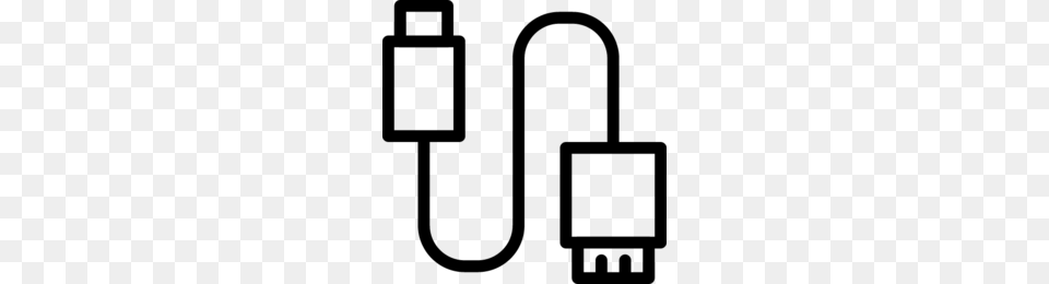Power Cord Plug Clipart, Gray Png