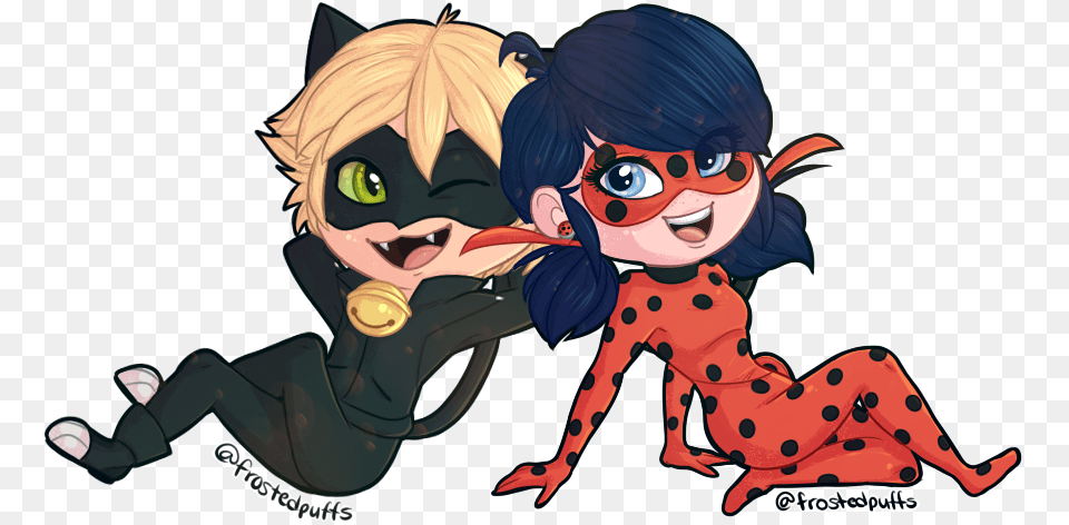 Power Couple By Frostedpuffs Anime Wallpaper Chat Noir Miraculous Ladybug, Book, Comics, Publication, Baby Free Transparent Png
