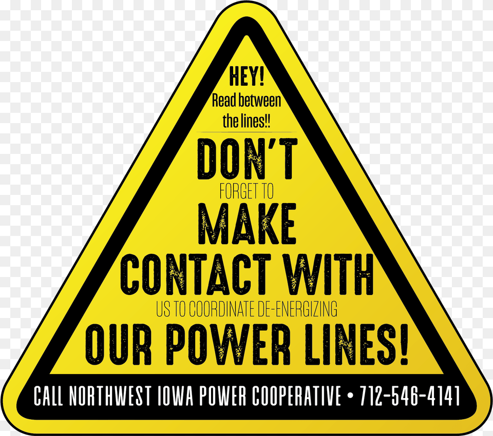 Power Line Awareness Messaging Vertical, Sign, Symbol, Triangle, Road Sign Png Image