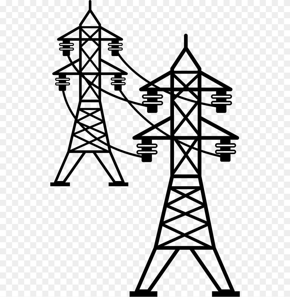 Power Line Clipart Transparent, Cable, Electric Transmission Tower, Power Lines Png