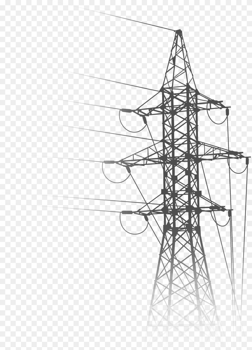 Power Line Drawing At Electric Tower Background, Cable, Power Lines, Electric Transmission Tower Free Png