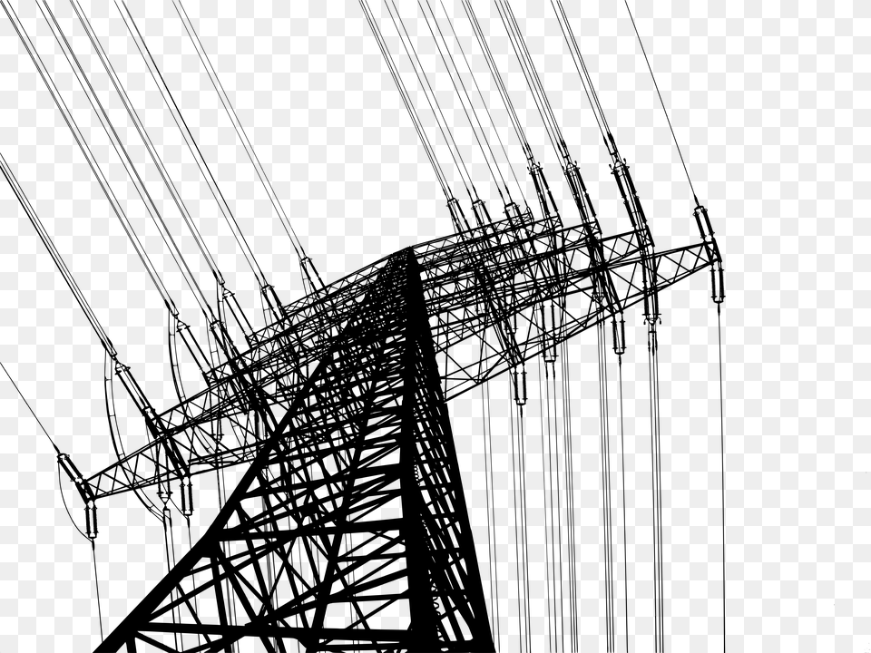 Power Line Photography Black White, Gray Free Png