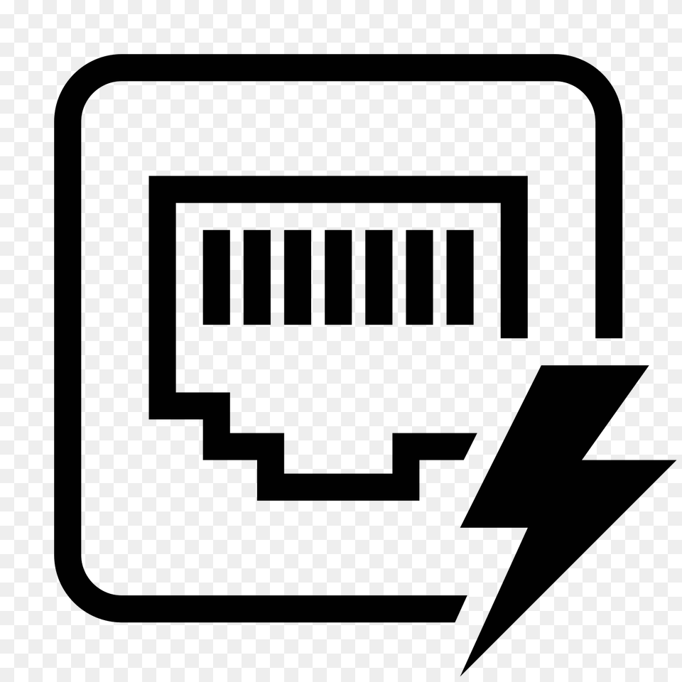 Power Over Ethernet Icon, Gray Free Png