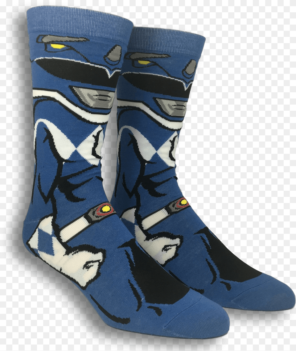 Power Ranger Blue Ranger 360 Socksclass Sock, Person, Clothing, Hosiery Free Png