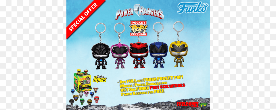 Power Rangers Funko Pint Size Heroes Mighty Morphin Power Rangers, Advertisement, Poster Png Image