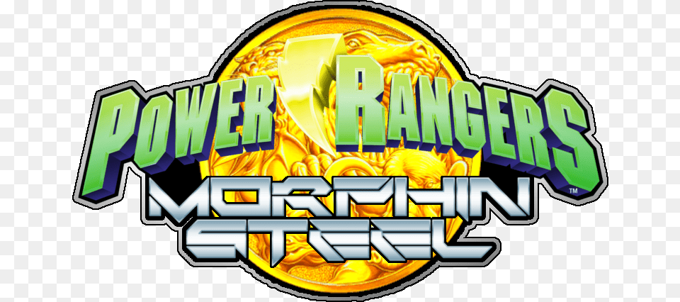 Power Rangers Morphin Steel Power Rangers, Gold, Logo, Bulldozer, Machine Png