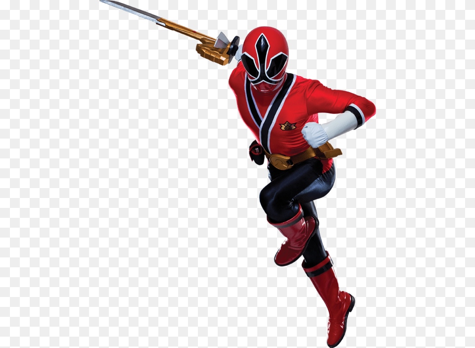 Power Rangers Samurai Red Samurai Ranger, Helmet, People, Male, Person Free Png Download