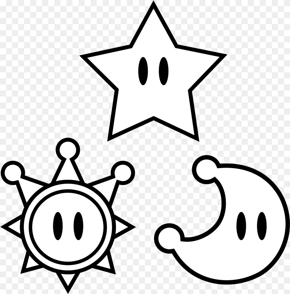 Power Star Sun And Moon Vector By Greenmachine987 Star Coloring, Symbol, Star Symbol, Nature, Outdoors Png Image