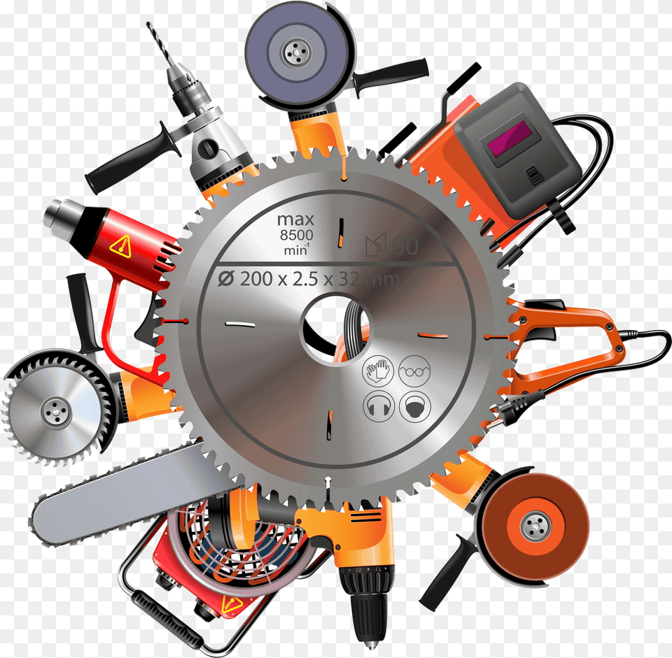 Power Tools Images Clip Art, Machine, Motor, Engine, Device Free Png Download