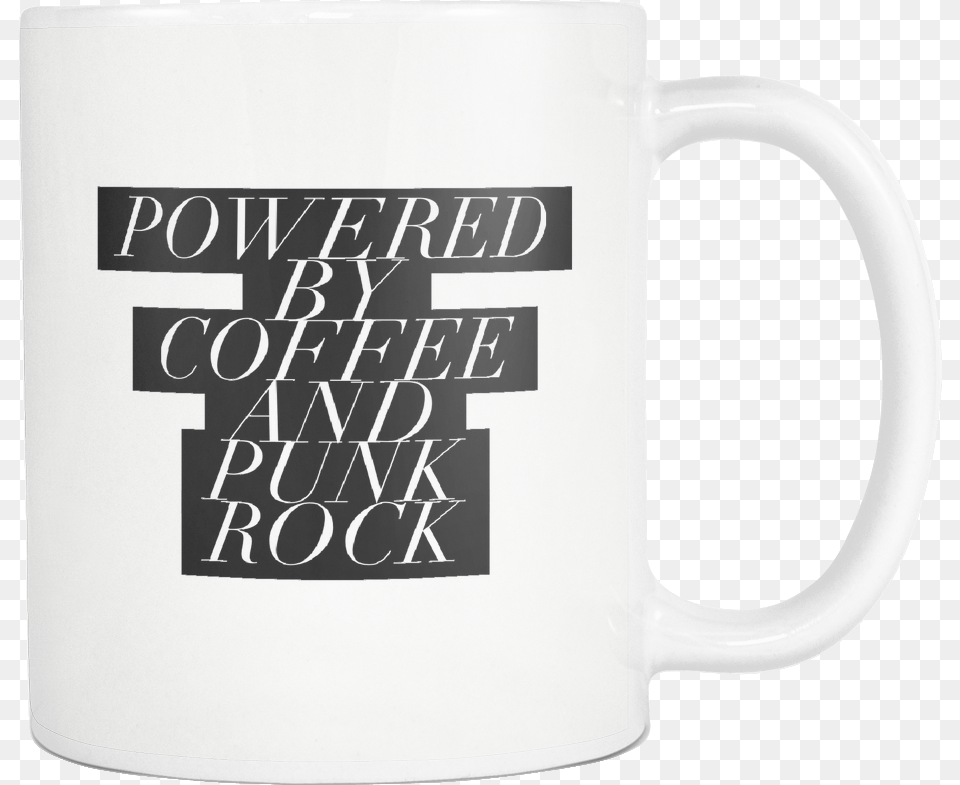 Powered By Coffee And Punk Rock Beer Stein, Cup, Beverage, Coffee Cup Free Png