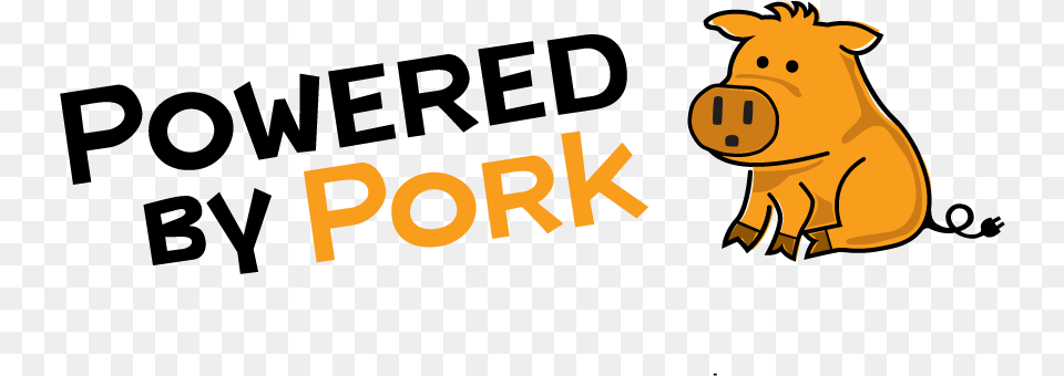 Powered By Pork Clip Art, Animal, Mammal, Pig, Hog Free Transparent Png