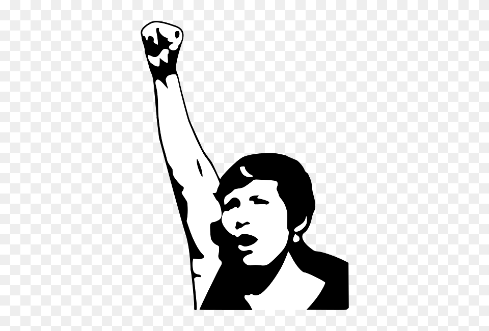 Powerful Fist Up, Stencil, Adult, Face, Head Png Image