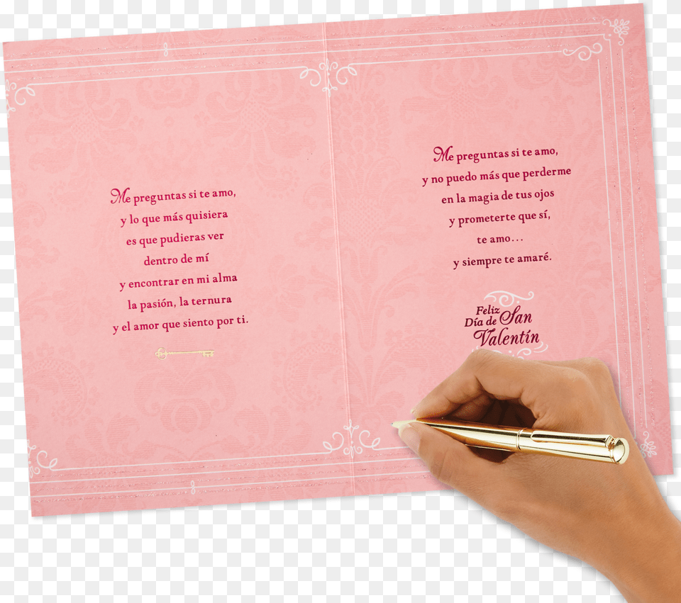 Powerful Love Spanish Language Valentine S Day Card Handwriting, Text Png Image
