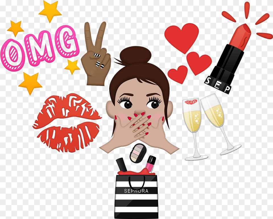 Powering Best In Class Sticker Apps For The Worldquots Sephora Clip Art, Cosmetics, Lipstick, Face, Head Free Png Download