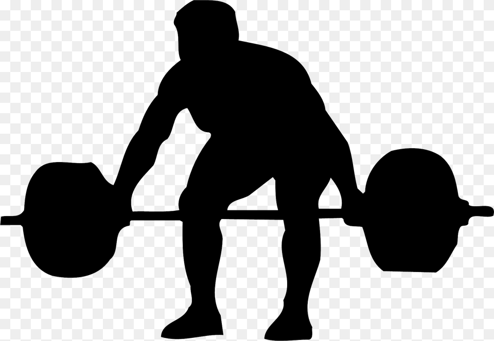 Powerlifting, Silhouette, Adult, Male, Man Png