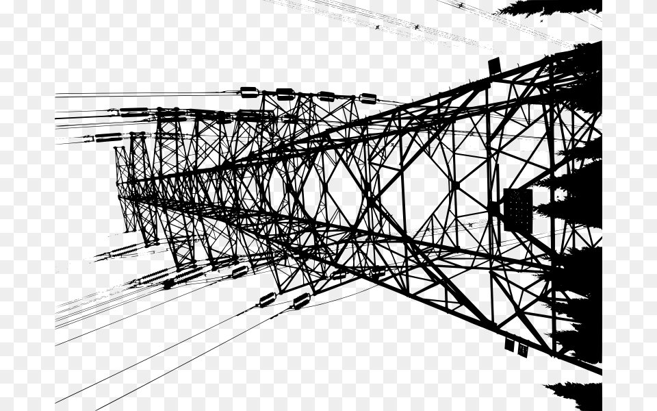 Powerlines In The Beijing Populated Areas Transmission Tower, Gray Png