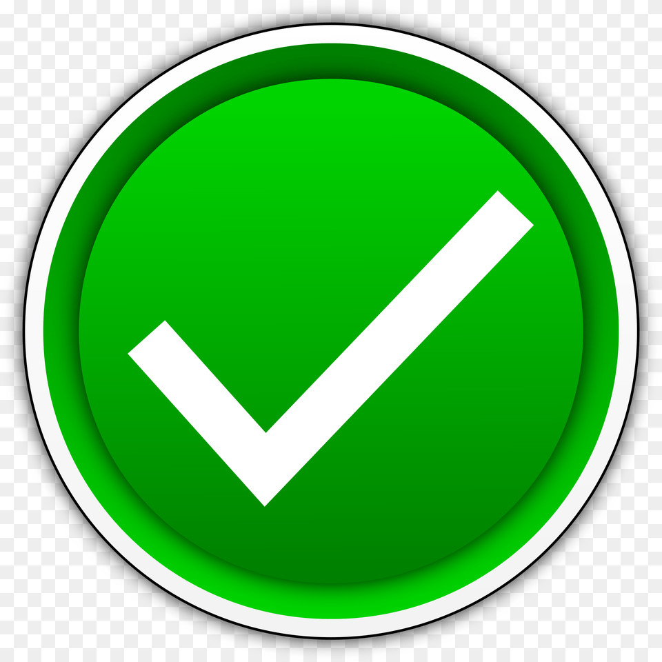 Powerpoint Checkmark Symbol, Green, Sign, Disk, Road Sign Png Image