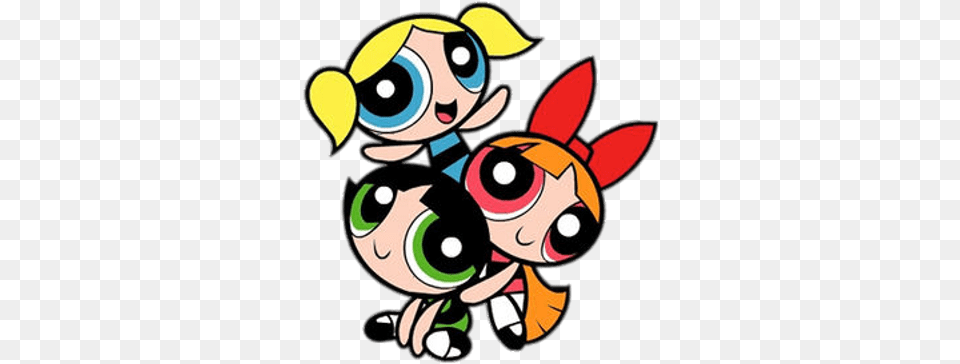 Powerpuff Girls Holding Each Other Powerpuff Girls Bubbles, Dynamite, Weapon, Art Free Png Download