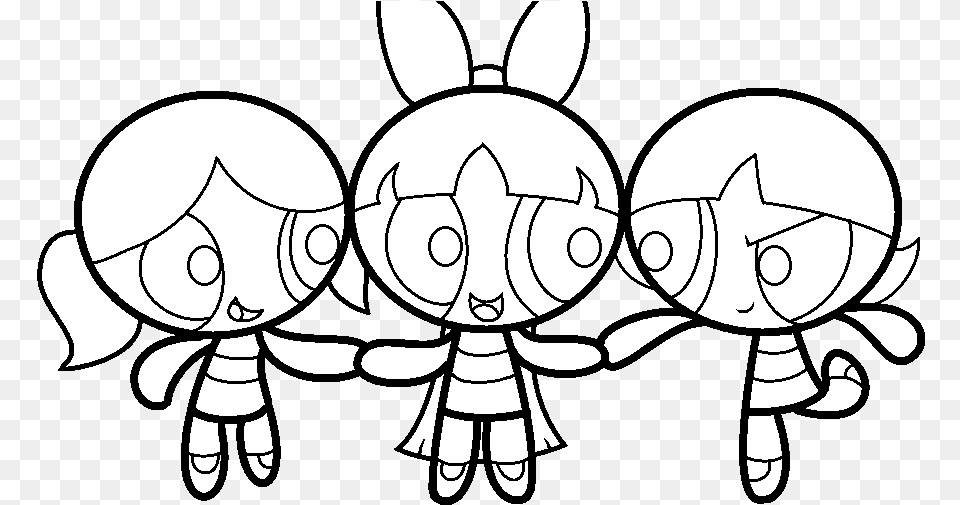 Powerpuff Girls Lineart By Thiago082 Powerpuff Girl Black White, Baby, Person, Art, Face Free Png