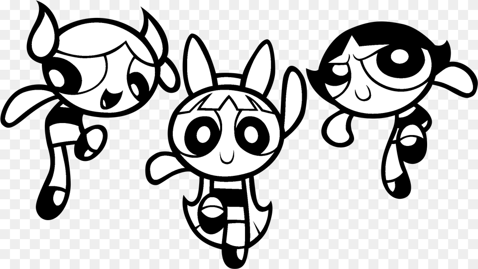 Powerpuff Girls Logo Black And White Powerpuff Girls Coloring Pages Gif, Stencil, Baby, Person, Face Free Transparent Png