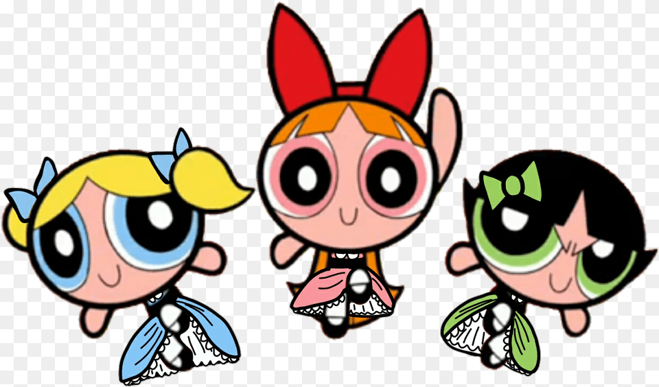 Powerpuff Girls Wear Dress For Party Powerpuff Girls, Cartoon, Face, Head, Person Free Png