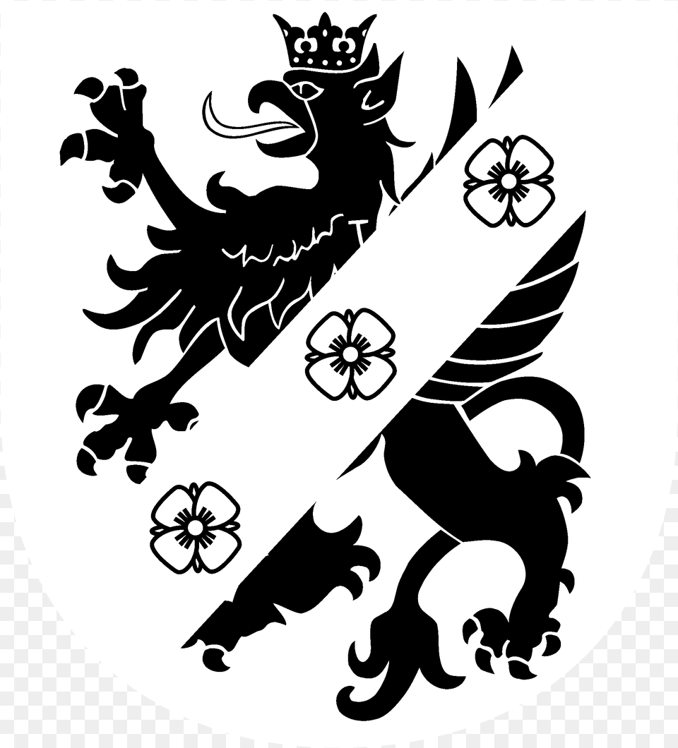 Powiatu Logo Black And White Kashubian Coat Of Arms, Stencil, Baby, Person Free Png Download