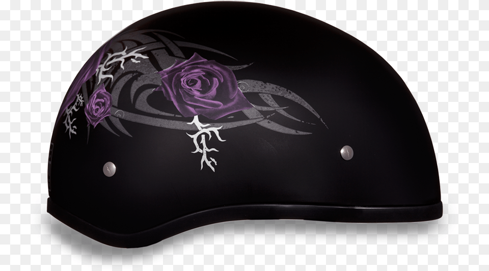 Pr Daytona 12 Shell Skull Cap With Purple Rose Insect, Clothing, Crash Helmet, Hardhat, Helmet Png