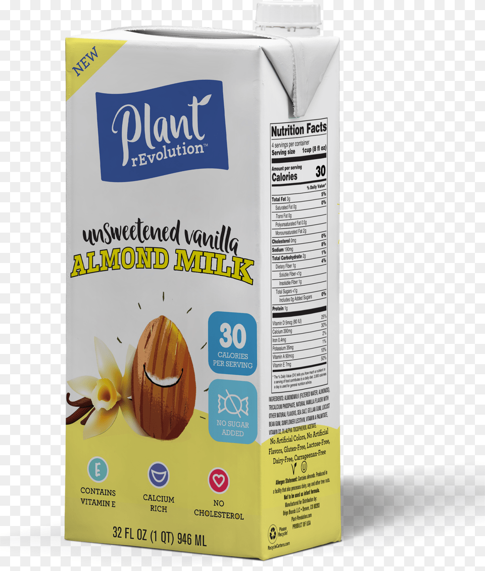 Pr Us Van Unswet Almd 1221 Plant Revolution Almond Milk, Food, Fruit, Produce, Box Free Png Download