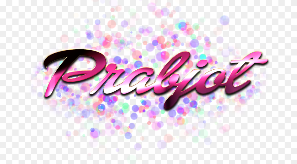 Prabjot Name Logo Bokeh, Art, Graphics, Purple, Paper Png Image