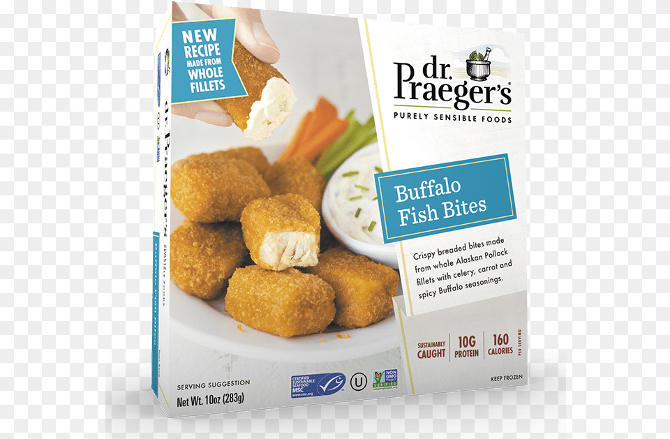 Praeger S Buffalo Fish Bites Package Dr Praeger39s Chickenless Nuggets Kids, Food, Fried Chicken, Advertisement Free Png Download