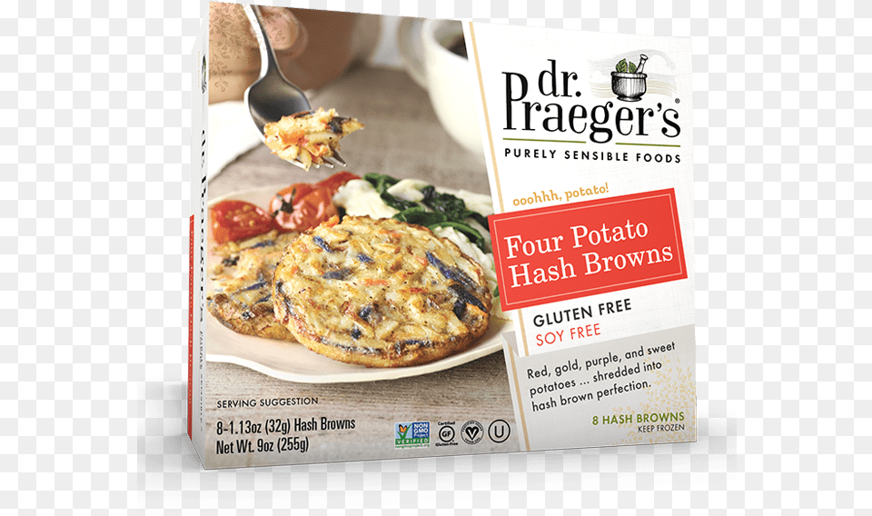 Praeger S Four Potato Hash Browns Dr Praeger39s Four Potato Hash Browns, Advertisement, Poster, Food, Pizza Png