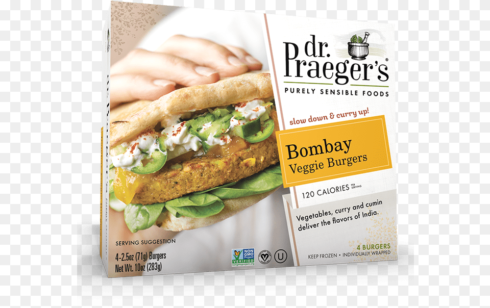 Praegerquots Bombay Veggie Burgers Dr, Advertisement, Poster, Burger, Food Png