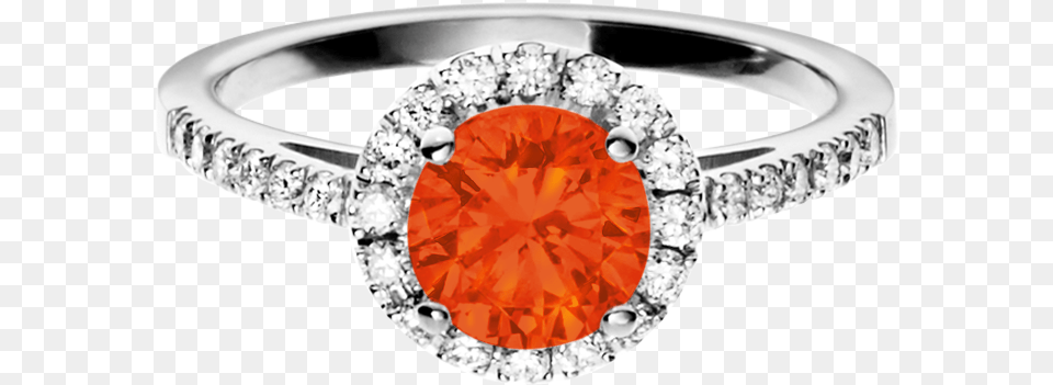 Prague Fire Opal Orange In White Gold Weigold Ring Blau Saphir, Accessories, Diamond, Gemstone, Jewelry Free Png Download