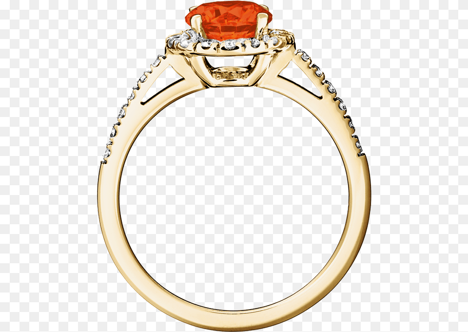 Prague Fire Opal Orange In Yellow Gold Engagement Ring, Accessories, Jewelry, Diamond, Gemstone Free Png