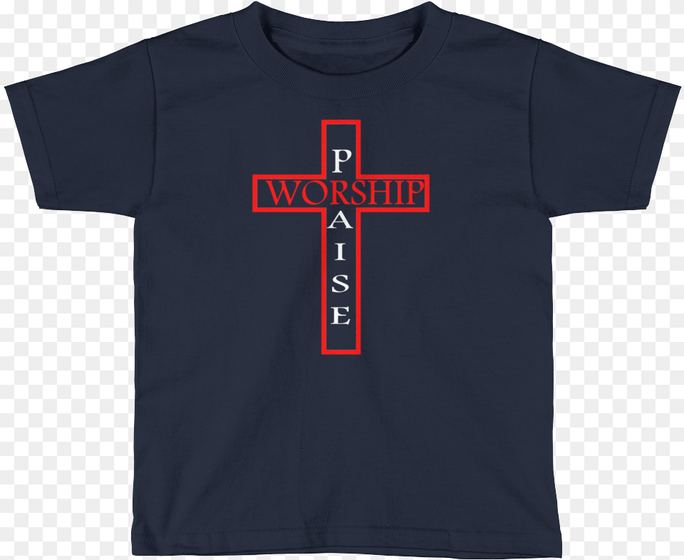 Praise Amp Worship Kids Short Sleeve T Shirt Cross, Clothing, T-shirt, Symbol Png Image