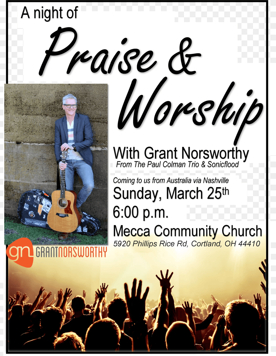 Praise Night Mecca Community Church March25 Poster, Person, Crowd, Concert, Male Png Image