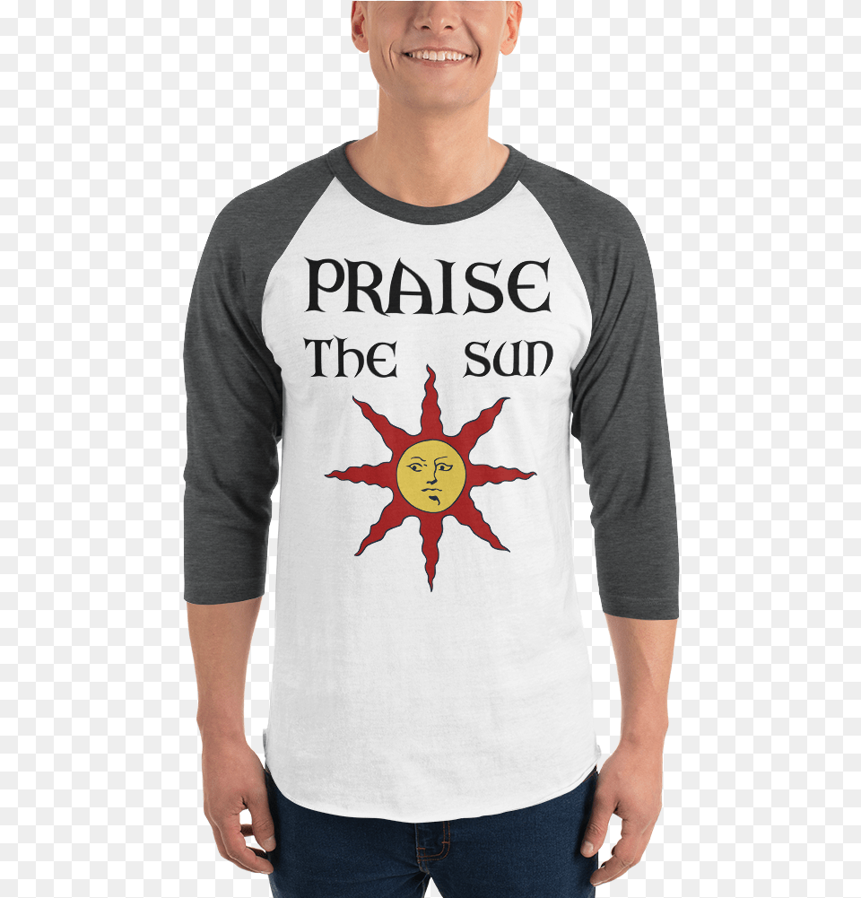 Praise The Sun 34 Sleeve Raglan Shirt, T-shirt, Clothing, Long Sleeve, Person Png