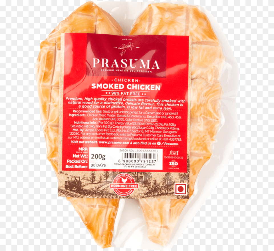 Prasuma Chicken Smoked Breast 200 G Vacuum Packed Baked Goods, Dessert, Food, Pastry, Bread Png