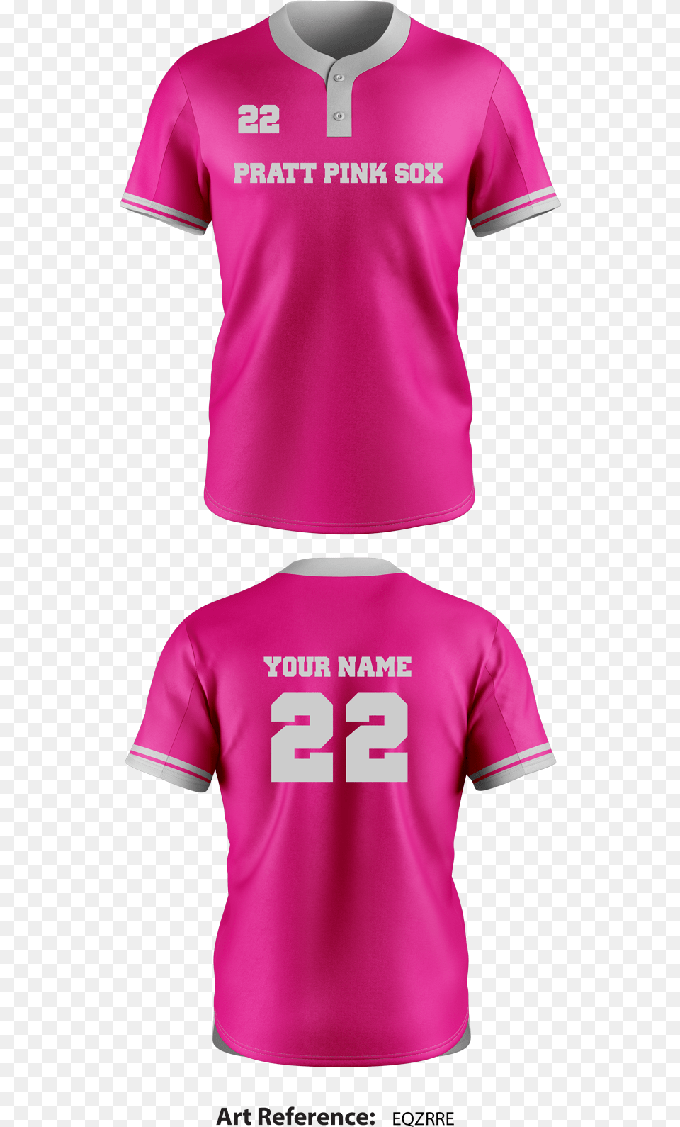 Pratt Pink Sox Two Button Softball Jersey Active Shirt, Clothing, T-shirt Free Png Download