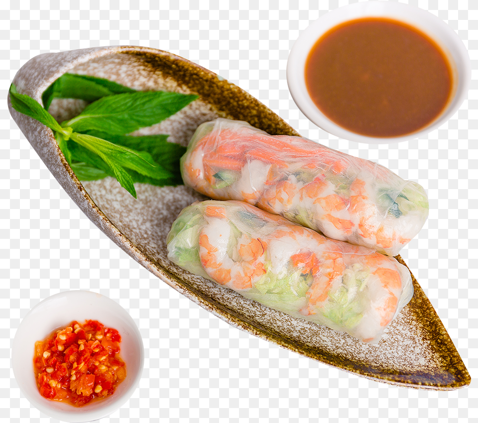 Prawn Fresh Spring Roll Prawn, Food, Food Presentation, Meal, Dish Free Png Download