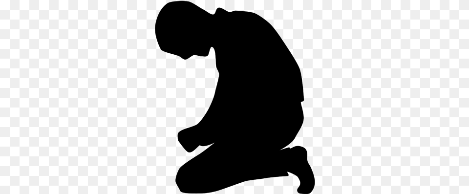 Prayer Silhouette Man Silhouette Of Man Kneeling, Gray Png