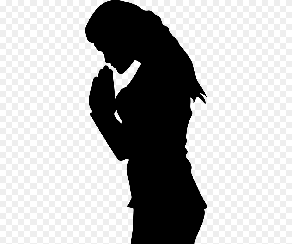 Prayer Woman Praying Hands Silhouette Clip Art Woman Praying Clip Art, Gray Free Png Download