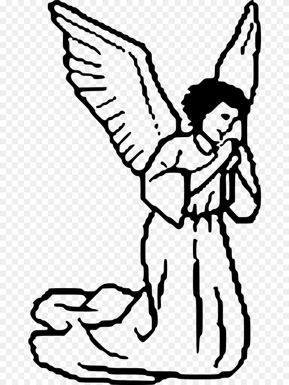 Praying Angel Holy Photo Angel Clip Art, Gray Png Image