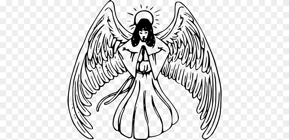 Praying Angel With Halo, Person, Face, Head Free Png Download