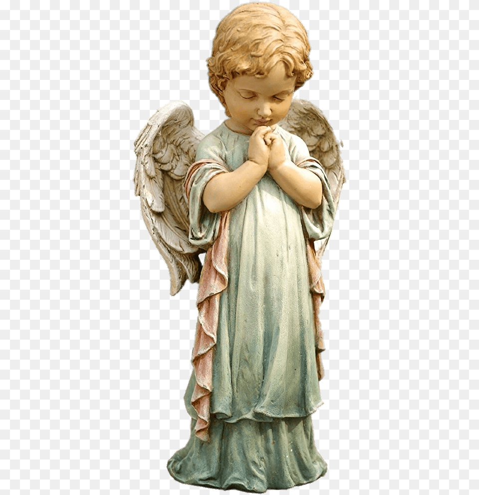 Praying Cherub Praying Baby Angel Statue, Person, Face, Head Png Image