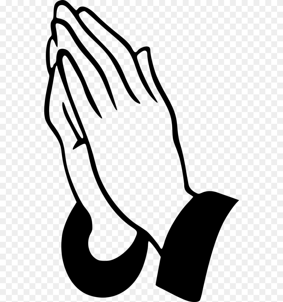 Praying Hands, Gray Png