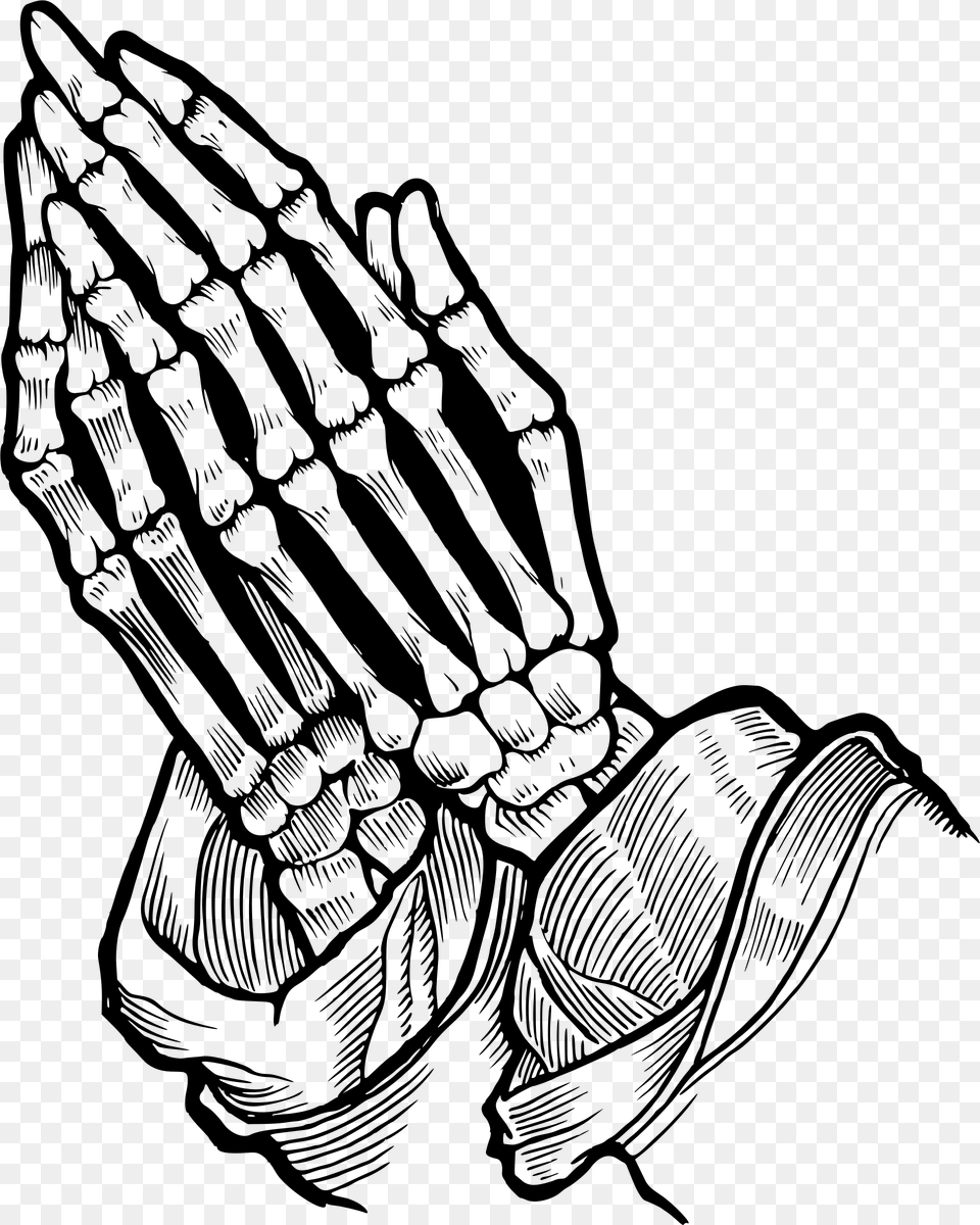 Praying Hands Human Skeleton Drawing Prayer Skeleton Praying Hands Vector, Gray Free Png Download