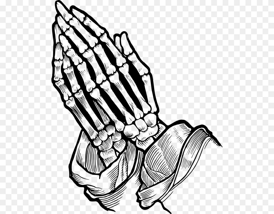 Praying Hands Thumb Human Skeleton Prayer Drawing, Gray Png Image