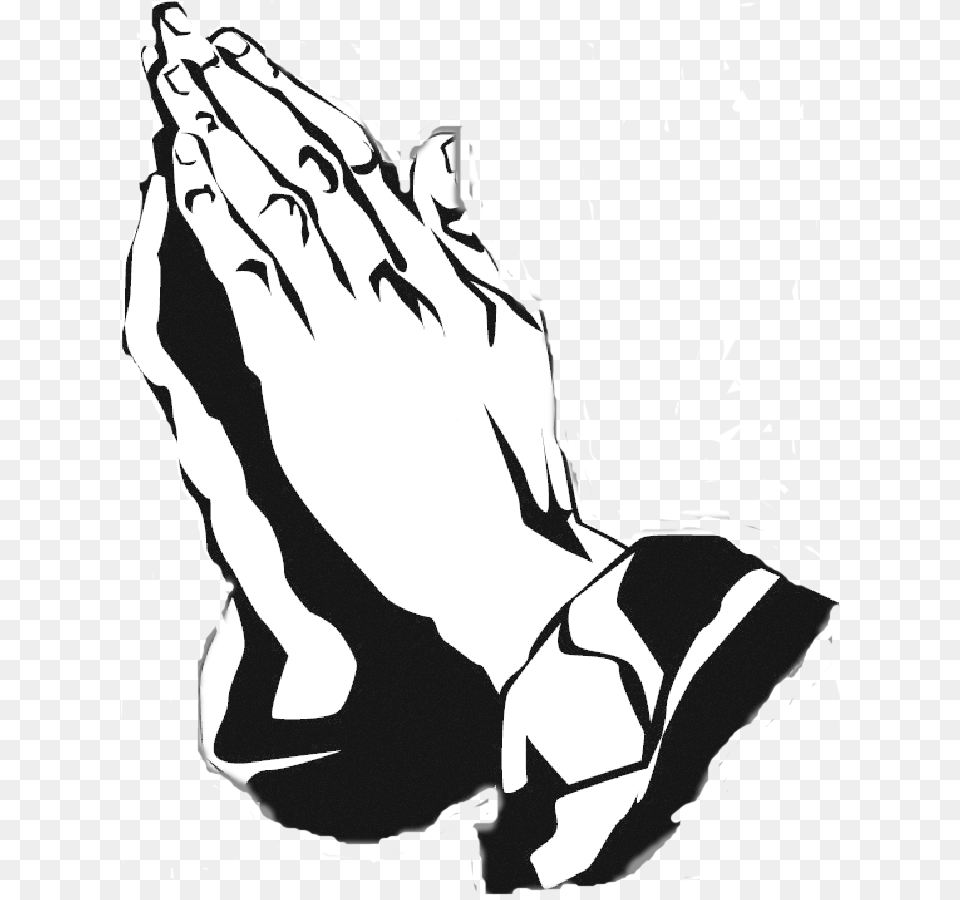 Praying Hd Images Prayer Hands Clipart Black And White, Stencil, Person, Adult, Female Free Transparent Png