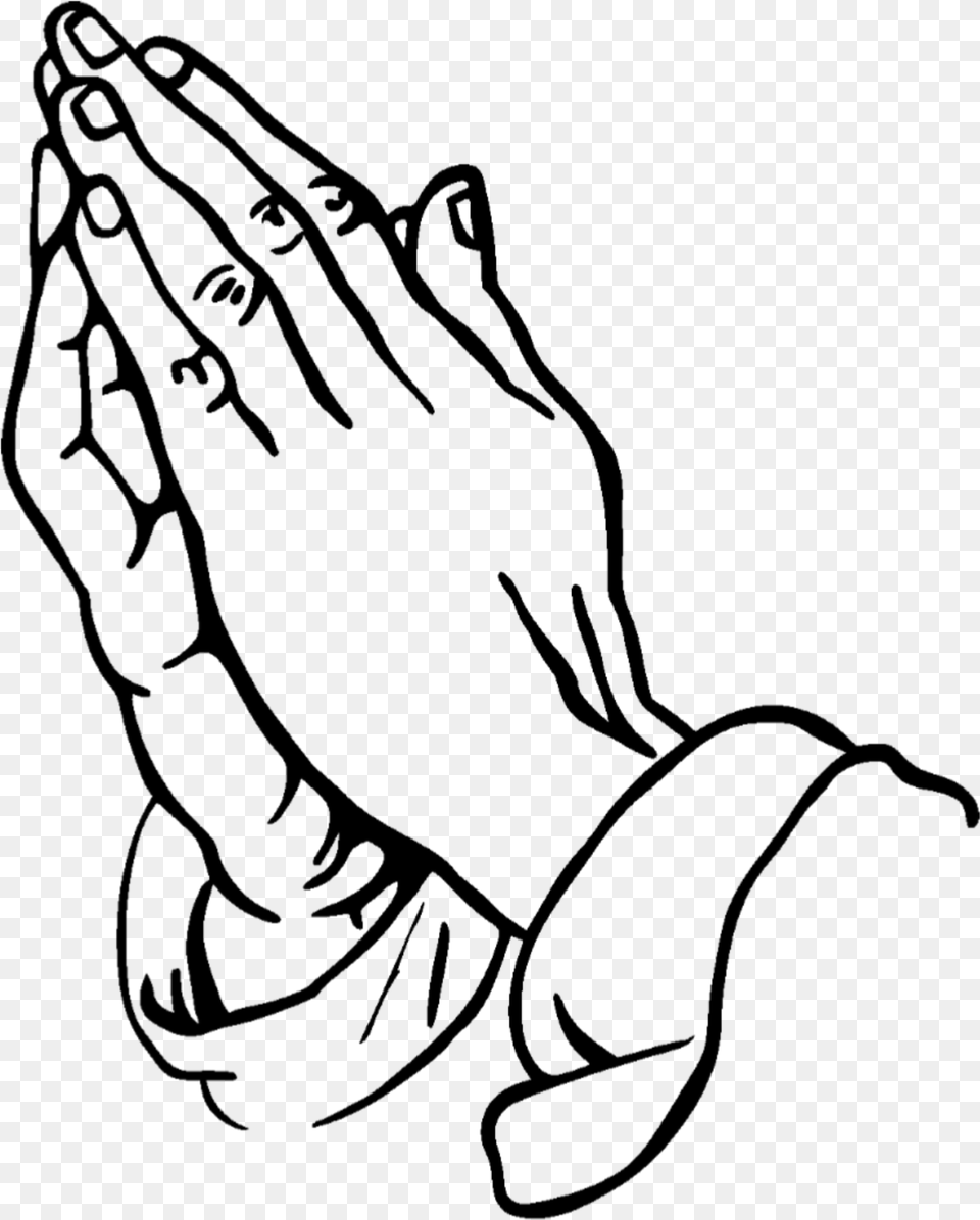 Praying Jesus Hands Drawing, Gray Free Png Download